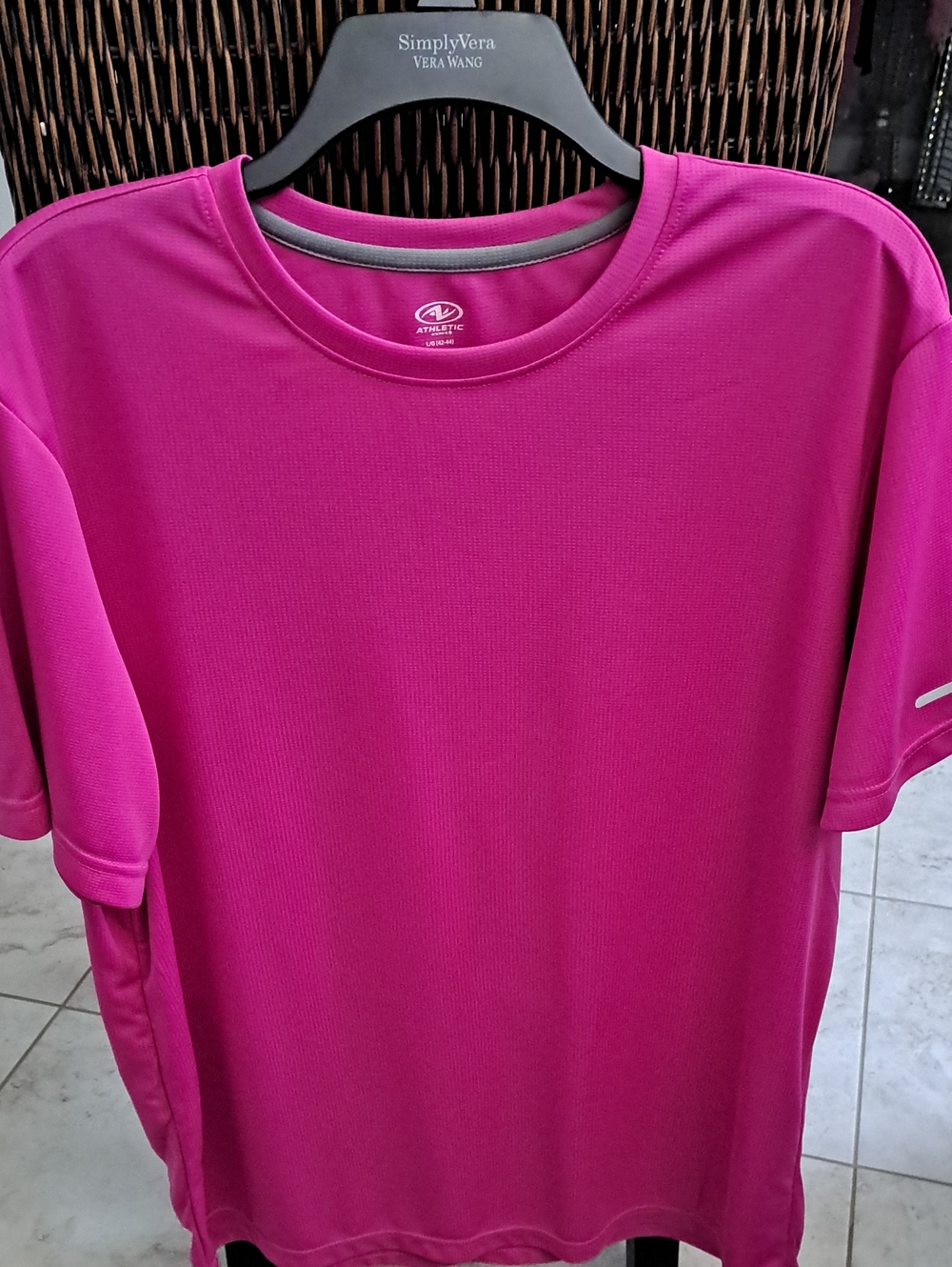 Athletic Works Men's Short Sleeve Crew Tee - Fuchsia Pink